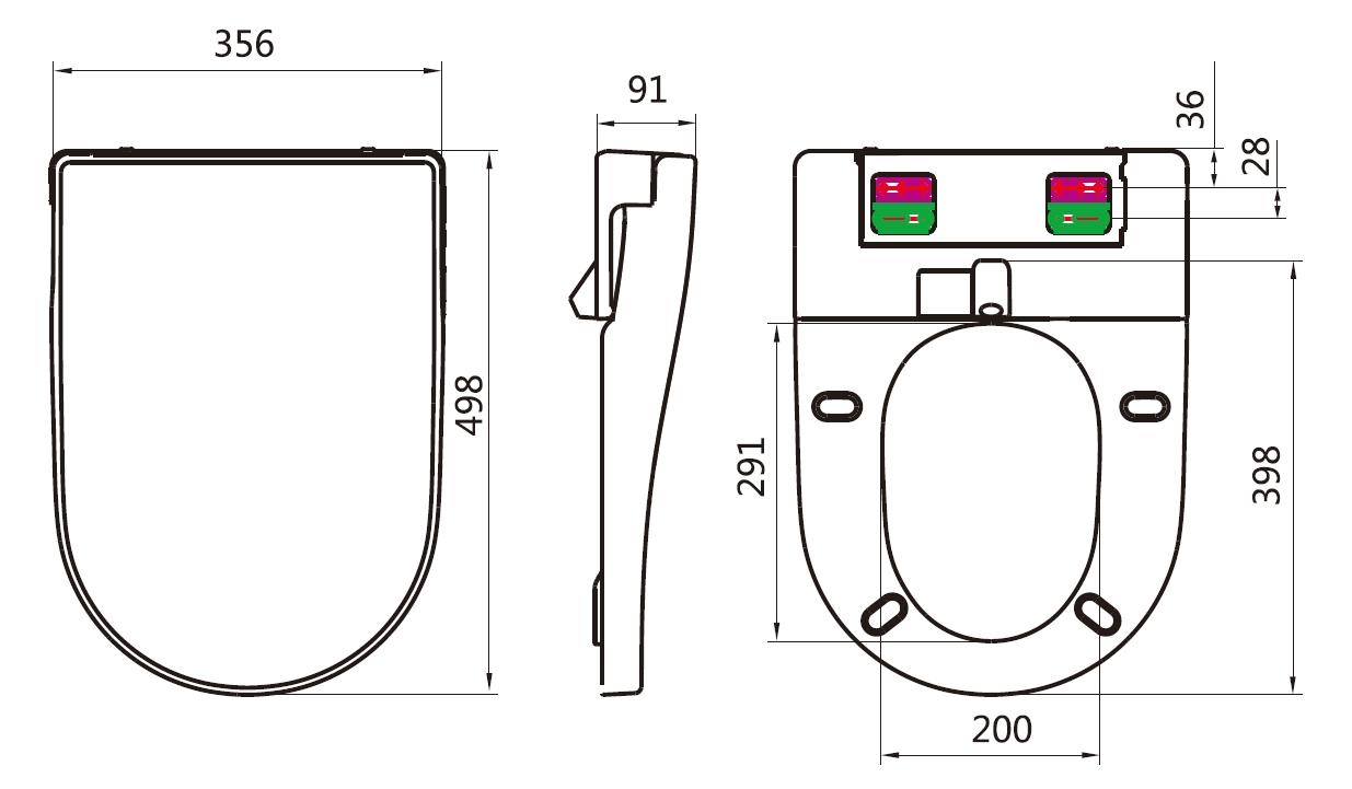 Dusch-WC Aufsatz für WC, mit Föhn, Sitzheizung und Bidet (Dusch-WC zum Nachrüsten)